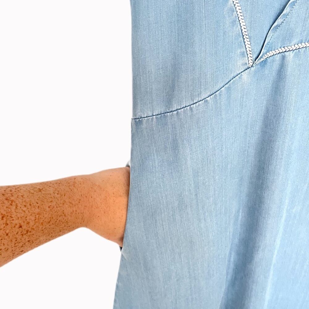 Anthropologie Holding Horses White Sands Chambray Dress Sz XS - Picture 3 of 6